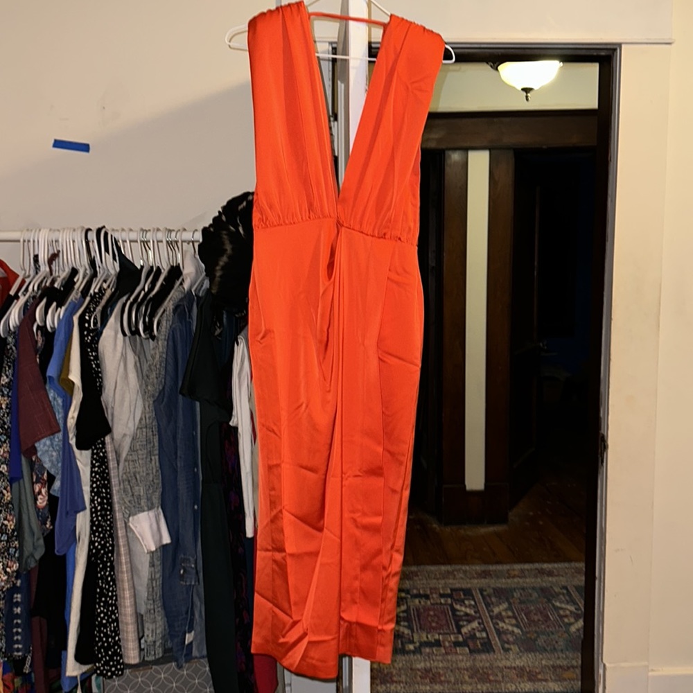 NWOT ASOS satin burnt orange dress - Picture 4 of 9